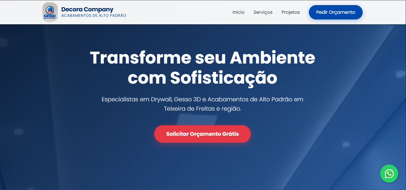Site para Gesso Decoracompany - Drywall e Gesso